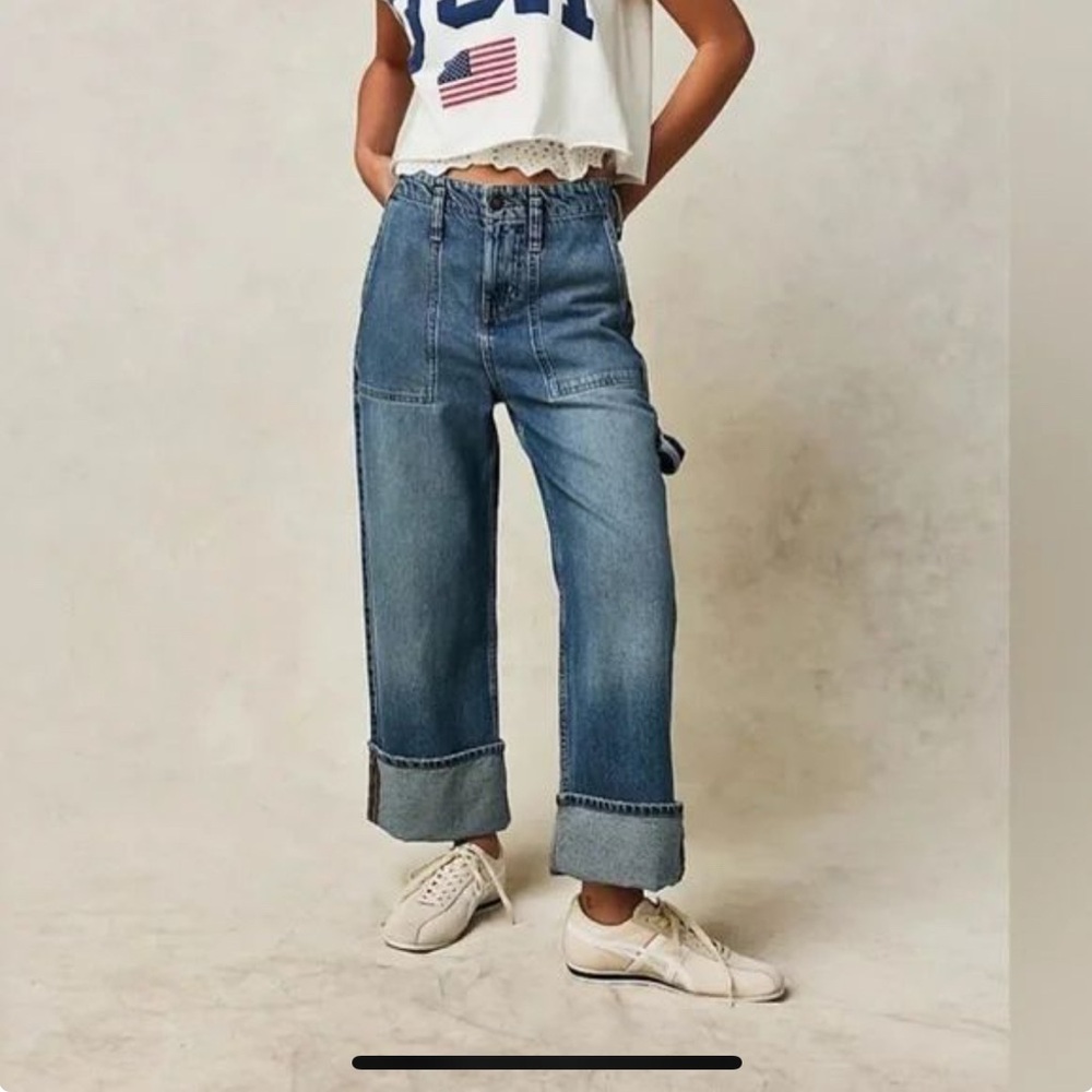 Free People - Major Leagues Mid-Rise Cuffed Jeans
